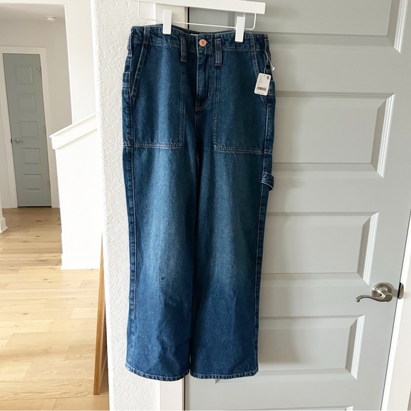 NWT Free People Major Leagues Mid Rise Cuffed Crop Jeans - Picture 2 of 6